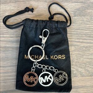 Michael Kors Silver and Black Keychain